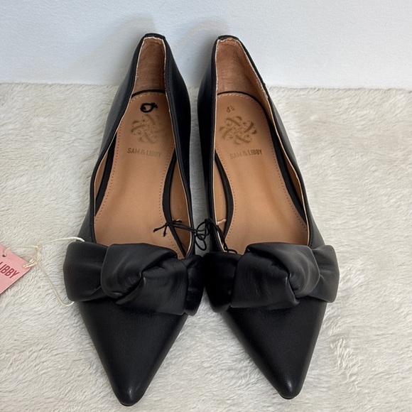 New with tags - SAM & LIBBY - LAUREEN KNOTTED FLAT IN BLACK. Size 8.5 - Picture 7 of 10